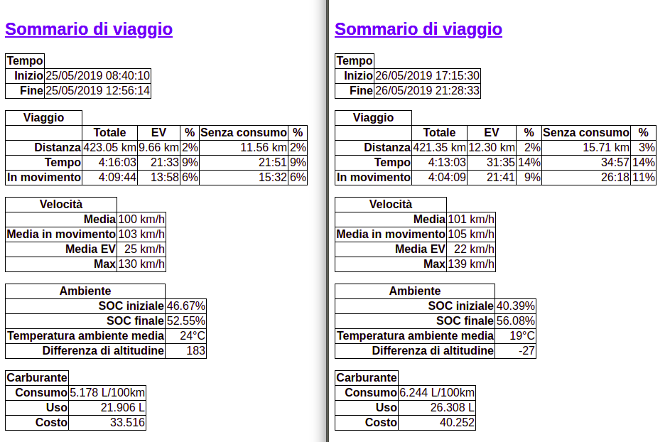 Report consumi